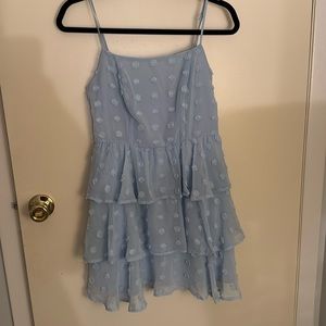 Light blue spaghetti strap summer dress